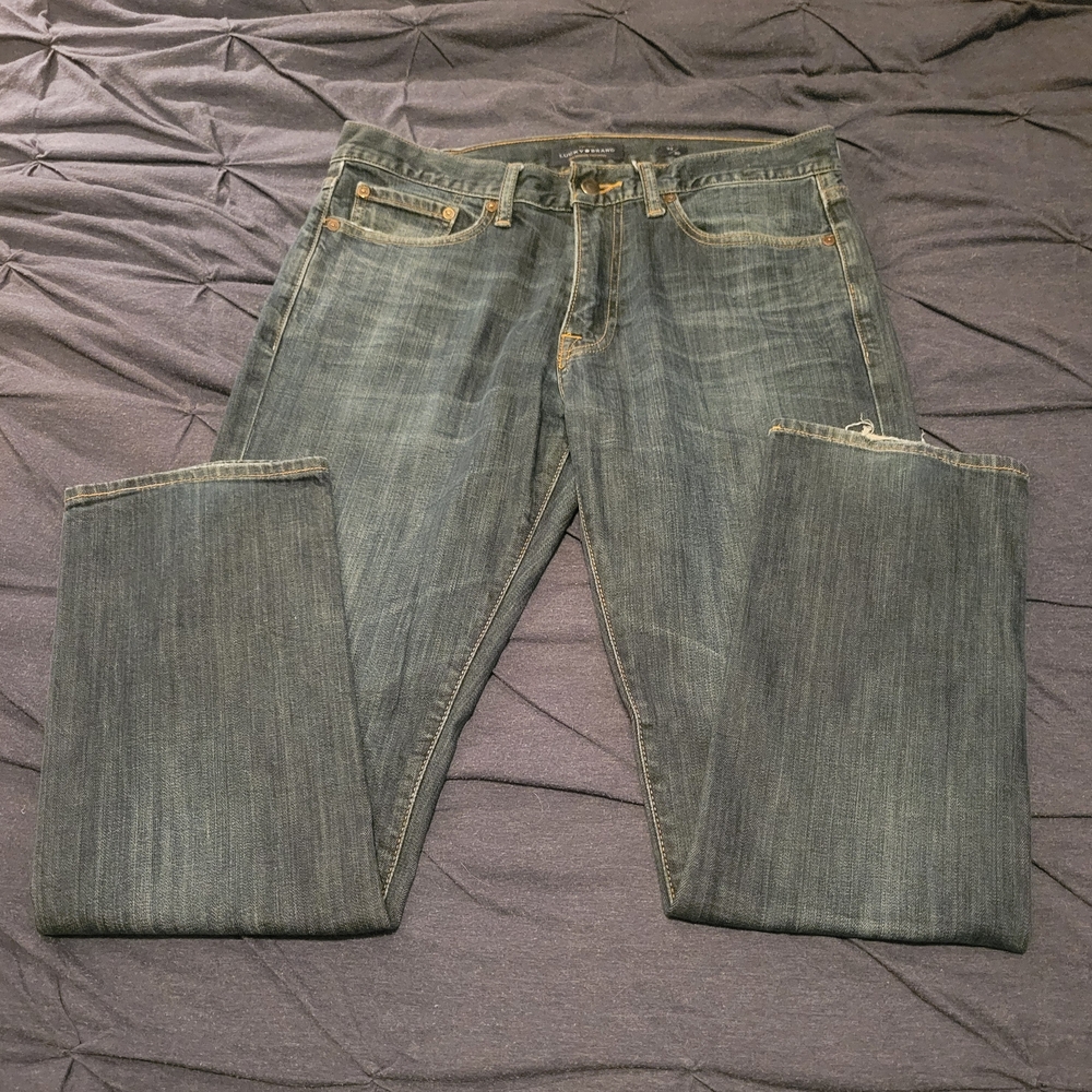 Lucky Brand Men's Dark Blue Straight Jeans